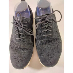 Cole Hann Grand.0S Black Fabric Lightweight Perferated Lace Up Shoes Sz 9 B
